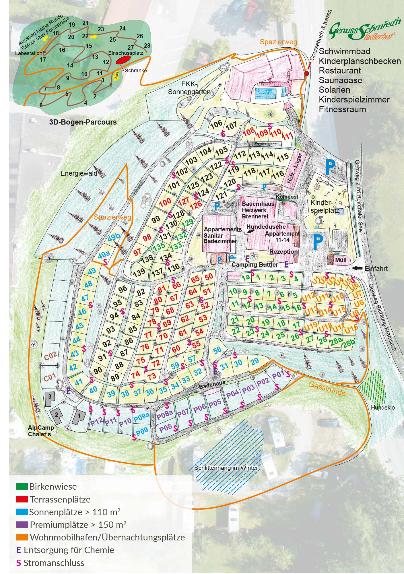 Lageplan vom Campingplatz