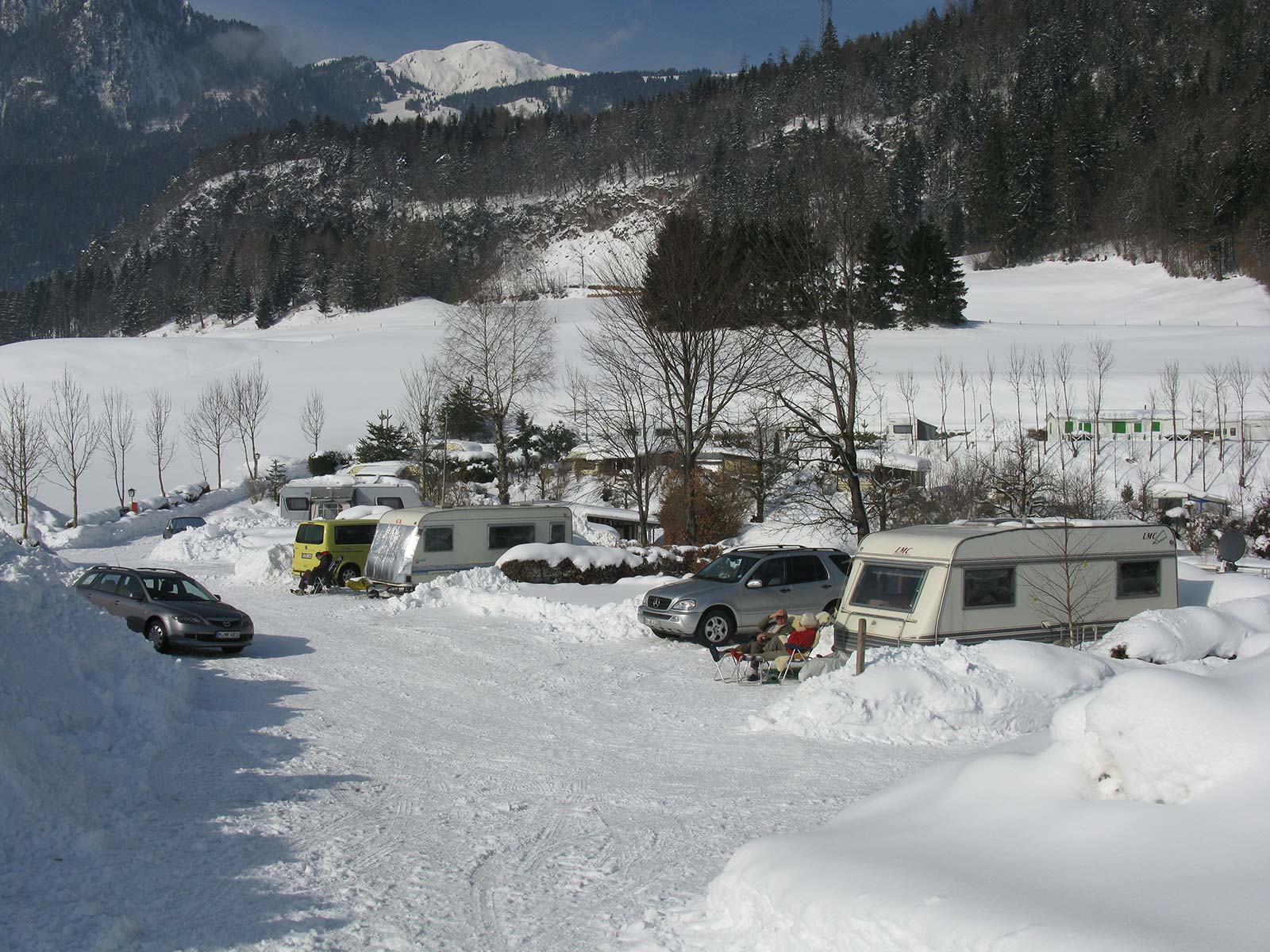 Sonnenplatz im Winter am Camping Stadlerhof